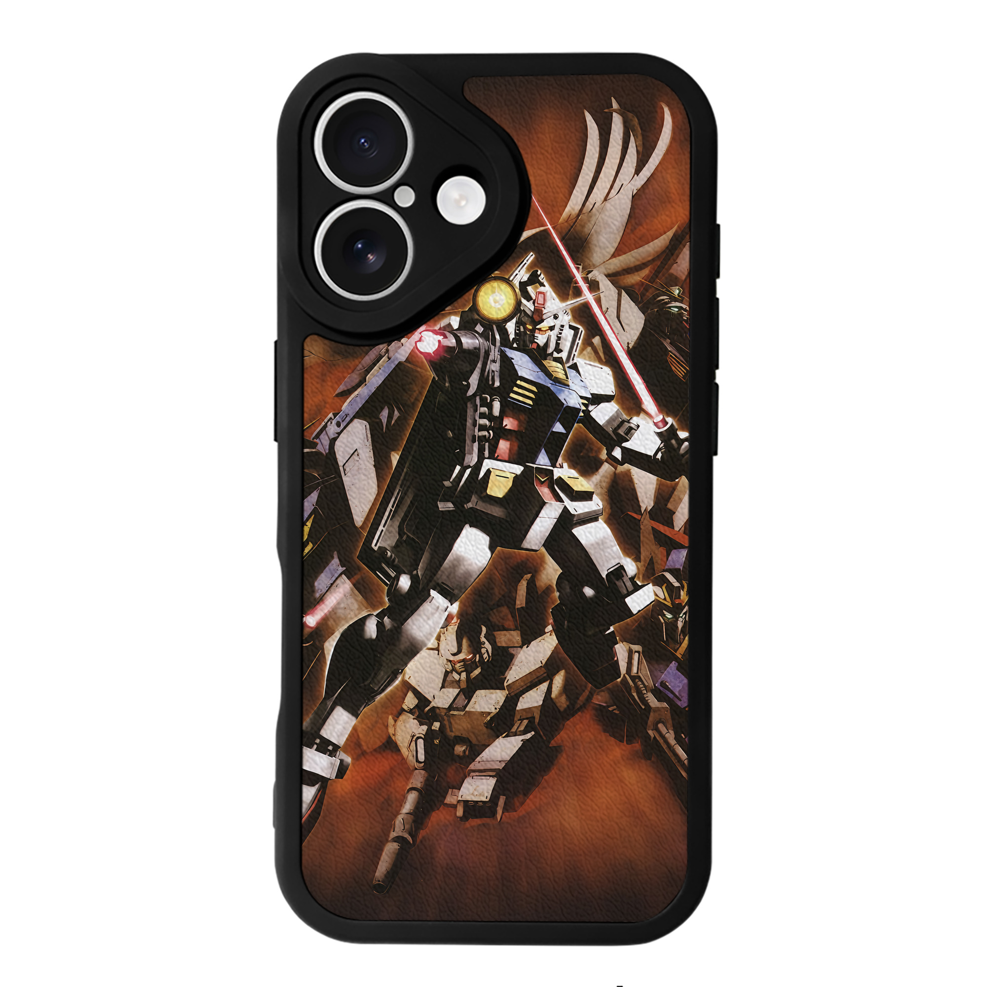 （画像用） 機動戦士ガンダム Mobile Suit Gundam 【iPhone 16シリーズ対応】シリコンスマホケース（レザー調） 材質：シリコン